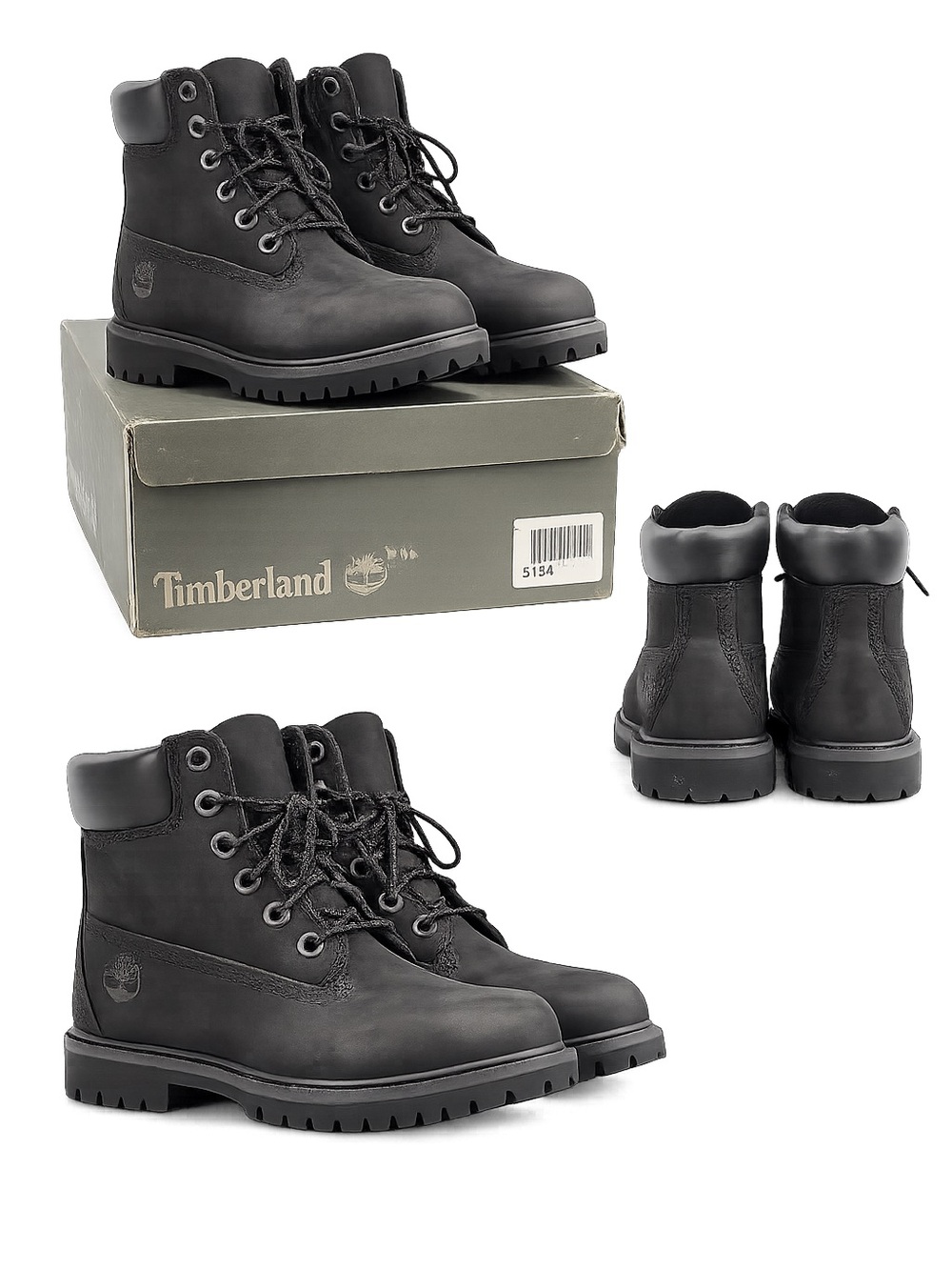Timberland Black Leather Ankle Boots
